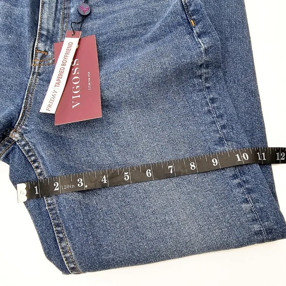 Vigoss Friday Women's High Rise Tapered Boyfriend Medium Wash Jeans Size 26 NWT - Picture 13 of 15